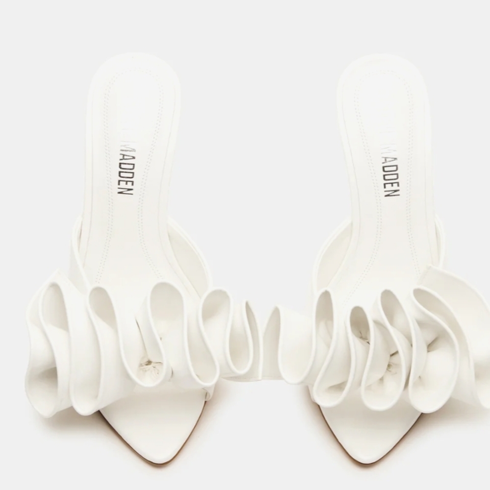 Steve Madden Cream Ruffle Heels - Picture 2 of 2